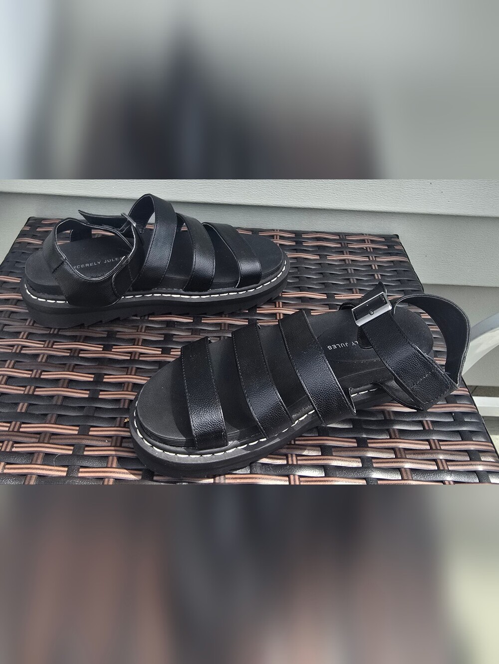 Darling Black Strappy Platform Sandals - Picture 5 of 9